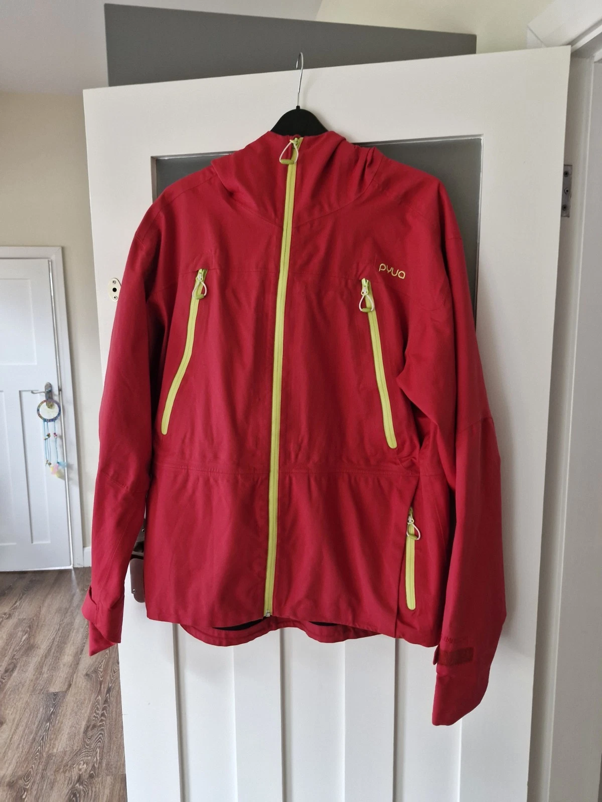 Pyua Recco ClimaLoop Jacket Men Ski Jacket Large Waterproof backbord red yellow