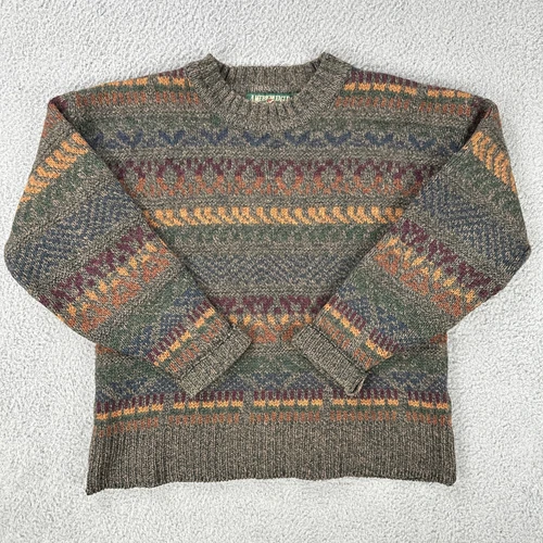 Vtg American Eagle 100% Shetland Wool Sweater Women Medium Fair Isle Nordic - Picture 1 of 19