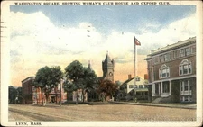 Lynn,MA Washington Square-Woman's Club House Oxford Tichnor 1922 Vintage PC