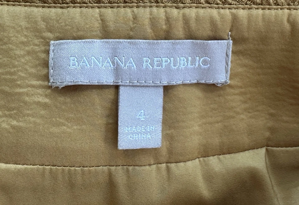 Falda Banana Republic Oro Oscuro Texturizada Tejida Carrera Oficina Mujer’s 4 Foto 2 de 2