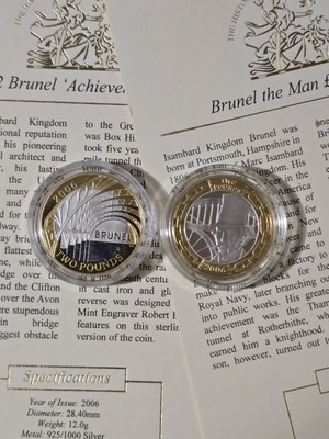 2 X 2006 SILBER PROOF ZWEI PFUND MÜNZEN - BRUNEL £2.