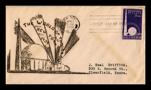 DR JIM STAMPS US COVER NEW YORK WORLDS FAIR FIRST DAY ISSUE SCOTT 853
