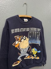 Vintage 90 s Looney Tunes Women s Taz Tweety Bird Blue Sweatshirt Size L/XL