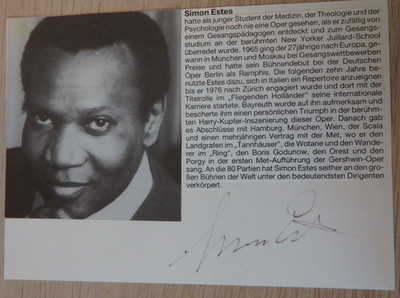 Handschriftliches Autogramm US-amerikanischer Opernsänger Simon Estes (123454)