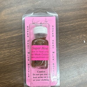 Paul Meek Outdoors Super Heat Deer Lure Attractant Wick Bottle Brown Plastic