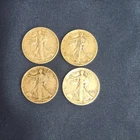 Walking Liberty Half Dollars 90% Silver Circulated- Lot Of 4