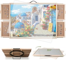 1500 Pieces 2-in-1 Tilting Rotating Puzzle Board, Portable Puzzle Table with 4
