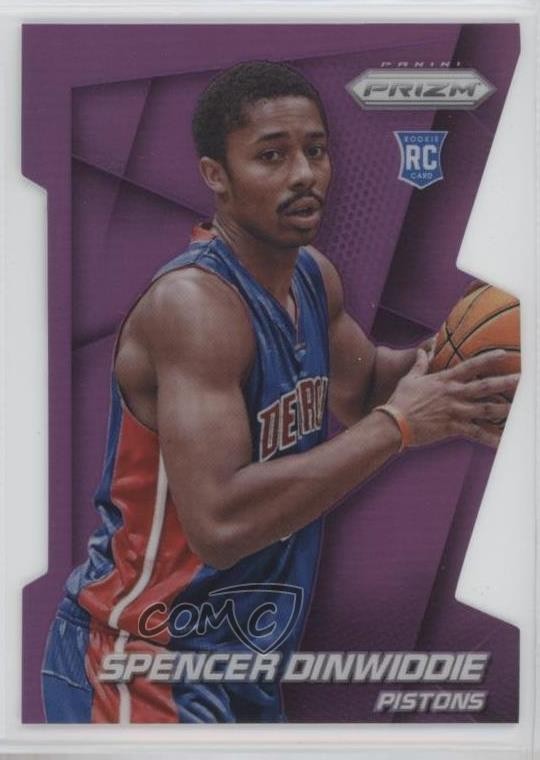 2014-15 Panini Prizm Purple Die-Cut 17/139 Spencer Dinwiddie #281 Rookie RC jp5