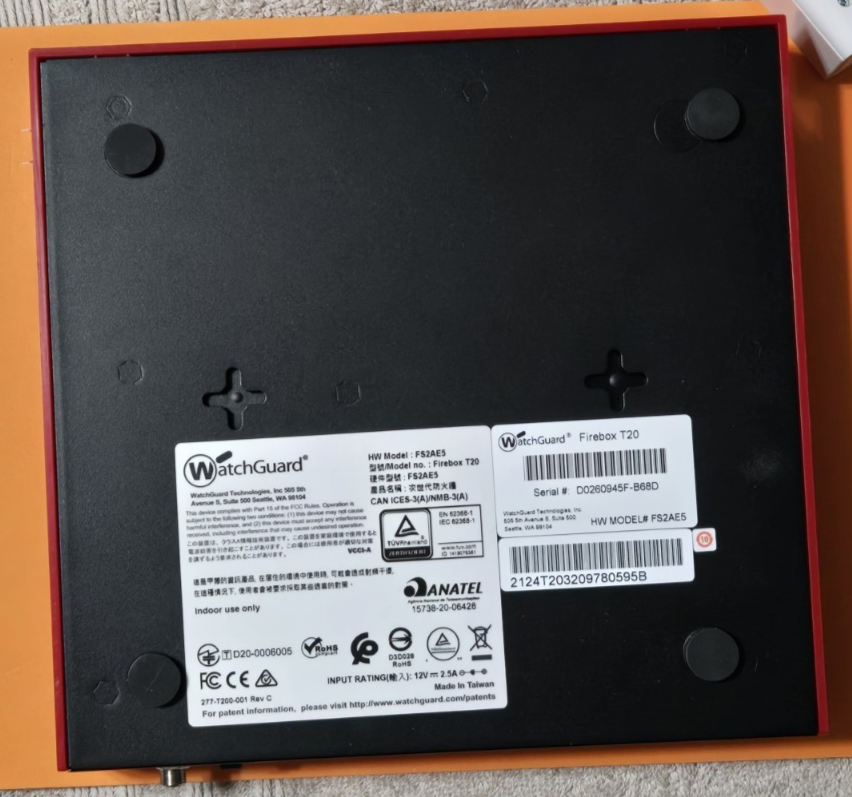 WATCHGUARD FIREBOX T20 - FS2AES - NETWORK SECURITY / FIREWALL