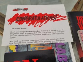 Dragon Warrior Quest Nintendo NES w/ Rare Enix Envelope Nintendo Power Promo