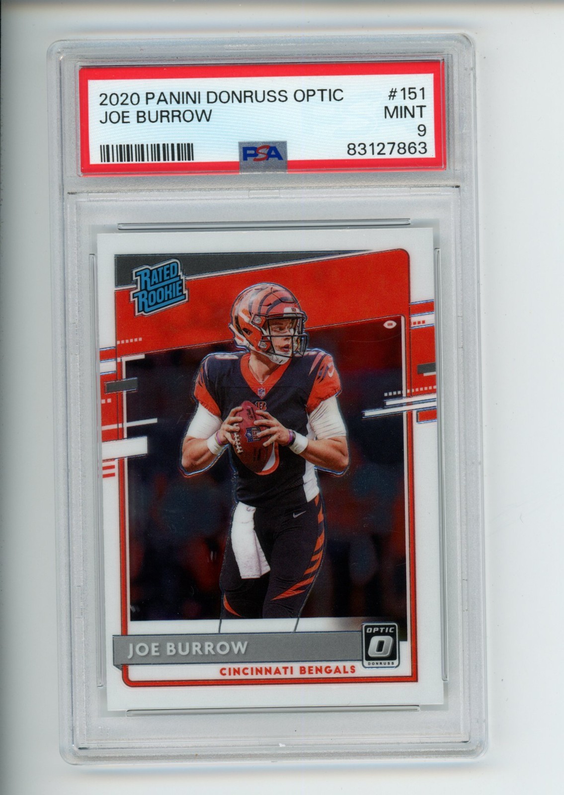 2020 Donruss Optic Joe Burrow #151 Rated Rookie RC Bengals PSA 9 MINT
