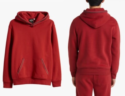 New 100% UGG Tasman UGGbraid Cherry Red Men's 2-Piece Jogger Pants