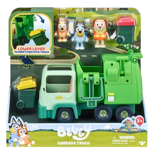 Bluey Garbage Truck Toy Set, Bingo, Bin Man Figures - Includes Trash Cans & A... - Picture 2 of 9