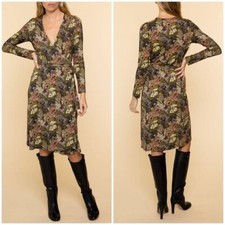 NWT La Prestic Ouiston Shirley Dress Elephant Night Multi True Wrap Sz 2