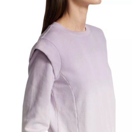MONROW Ombre Wash Ruffle-Shoulder Sweatshirt | Size M NWT - Picture 2 of 7