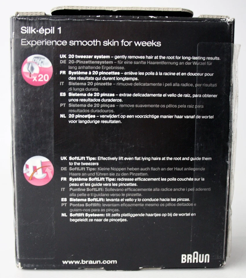 2010 BRAUN SILK EPIL 1 EPILATOR 适用于腿部柔软皮肤 1170 全新! — 第 2/4 张图片