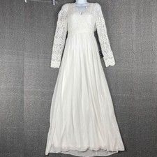 Lulus Awaken My Love White Long Sleeve Lace Maxi Dress Womens S Ethereal Wedding