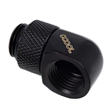 Alphacool G1/4" M/F Extender, 90 Degree Rotary, Black, 4pk