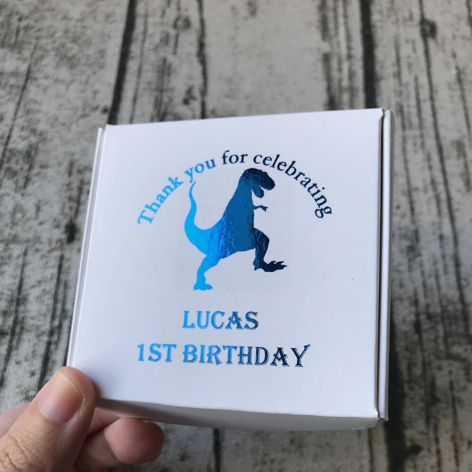 30 Boy's Girl's 1ST Birthday Party Favour Boxes Personalized Blue Foil Gift Box - image 2 of 4