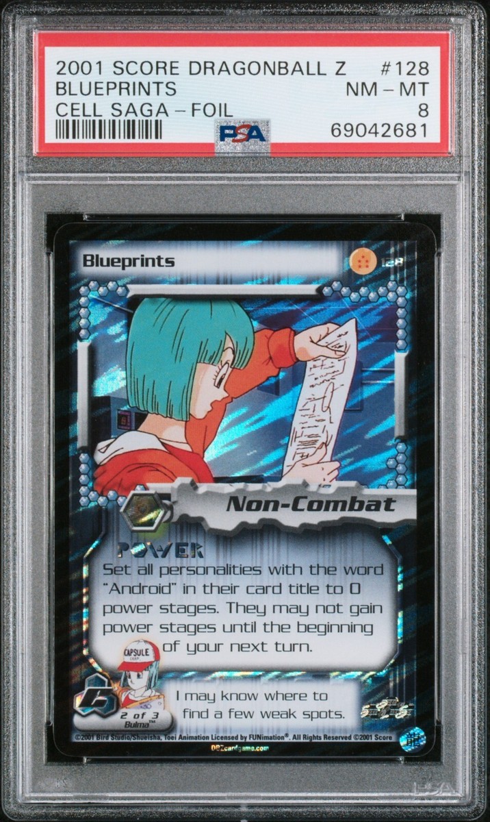 ドラゴンボール　psa PSA 8 Limited Foil Blueprints Bulma 2001 Cell Saga DBZ #128