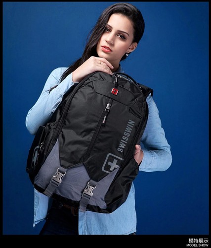 Swiss Waterproof 16'' Laptop Backpack School Backpack Travel Shoulder Bag SW9176 - Picture 3 of 12