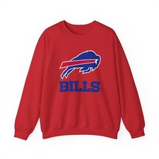 Buffalo Bills Crewneck Sweater Winter Football Fan Team Apparel Blue Red White