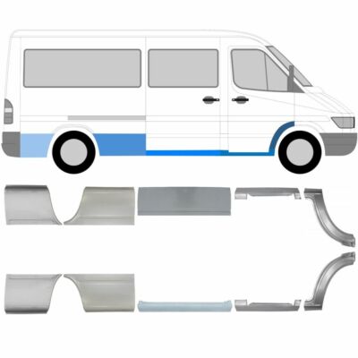 Für Mercedes Sprinter VW LT 95-06 Mittel 10x Schweller Reparaturblech Kotflügel