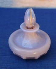 V44 RARE Flacon Parfum Ancien Cristal Opaline Violet Or XIXe
