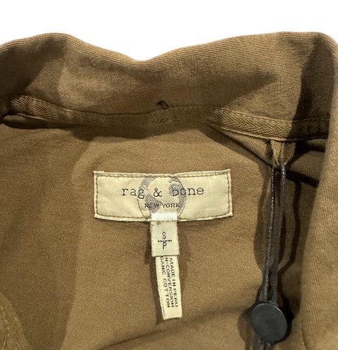 NUEVO Polo Rag & Bone Para Hombres Algodón Orgánico Principal Verde Oliva Talla Pequeña - Imagen 2 de 4