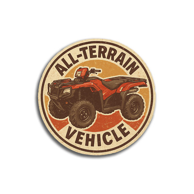 Honda ATV Sticker 3.5 inch Retro Vinyl Decal All-Terrain Vehicle Deep ...