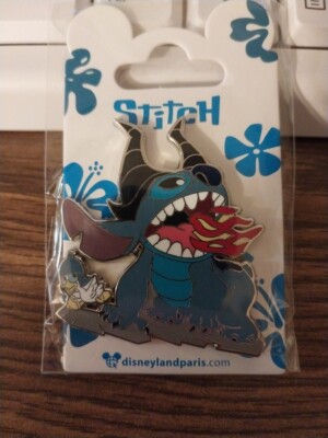  Stitch as Maleficent Dragon with Ugly Duckling - Disneyland Paris Pin
