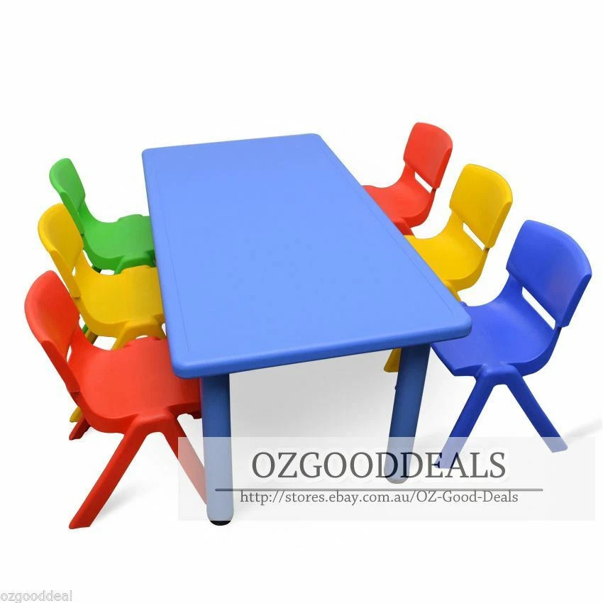 120CM 60CM Kids Toddler Activity Study Dining Playing Table & 2 4 6 8 Chairs - image 4 of 4