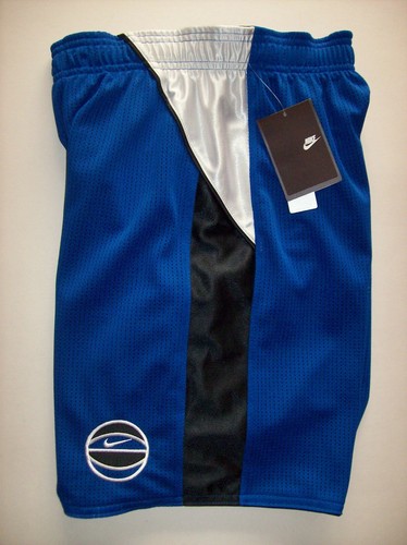 Nike Shorts Boys Basketball Active Small S 8 Royal Blk Reversible Swoosh New - Picture 2 of 6