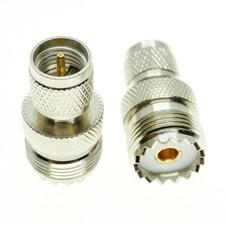 Mini-UHF Male plug to UHF PL259 SO239 jack Female RF Coaxial Connector Adapter
