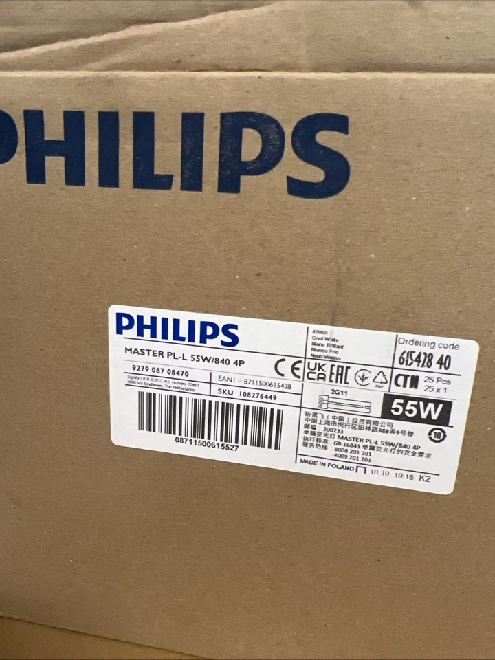 25 X Philips 55W 55 Watt 840 cool white 4000k master colour PL-L 4pin - Image 3 of 4
