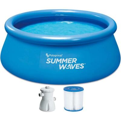 Schwimmbecken Pool komplett Set Filter Pumpe Quick Up Planschbecken Kinder 244cm