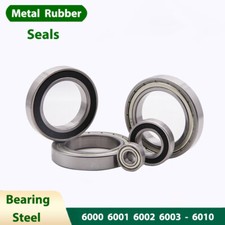 Deep Groove Ball Bearings 6000 - 6010 Double-Sided Seals Metal/Rubber Bearings