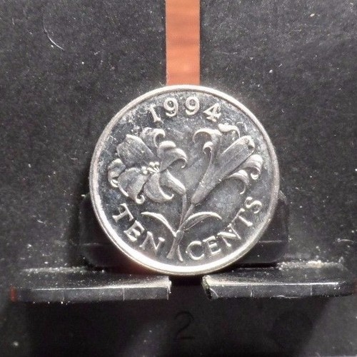 CIRCULATED,AU IN GRADE, 1994 10 CENTS BERMUDA COIN (100817)2 - Picture 2 of 3
