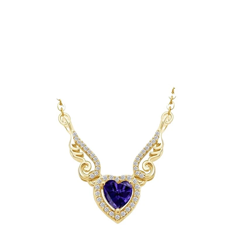 Золотые модные ожерелья и кулоны из желтого золота Alexandrite