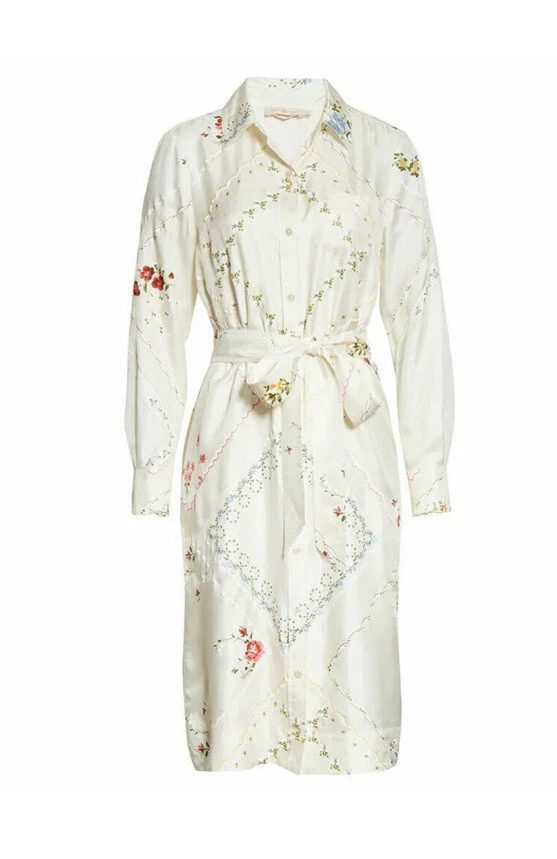Abito da donna Tory Burch nuovo con etichette taglia 6 stampa pomeridiana tè $598