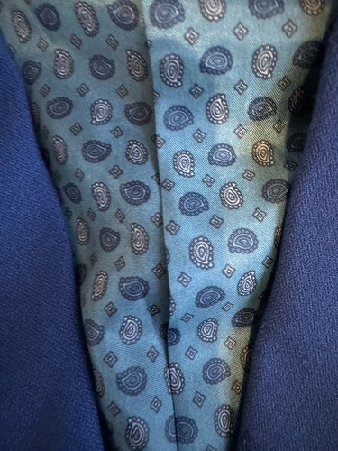 Isaac Mizrahi Blazer boys 6 blue suit jacket with paisley lining Youth Wedding - Picture 5 of 6