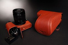 Genuine real Leather Full Camera Case Bag Cover for Panasonic GX8 Bottom Open
