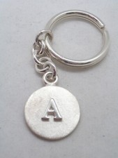 Keychain with letter - A - 925 Silver - initial - alphabet - breeze -