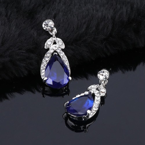 Zircon Water Drop Crystal Necklace Earrings Wedding Bridal Party Jewelry Sets eBay