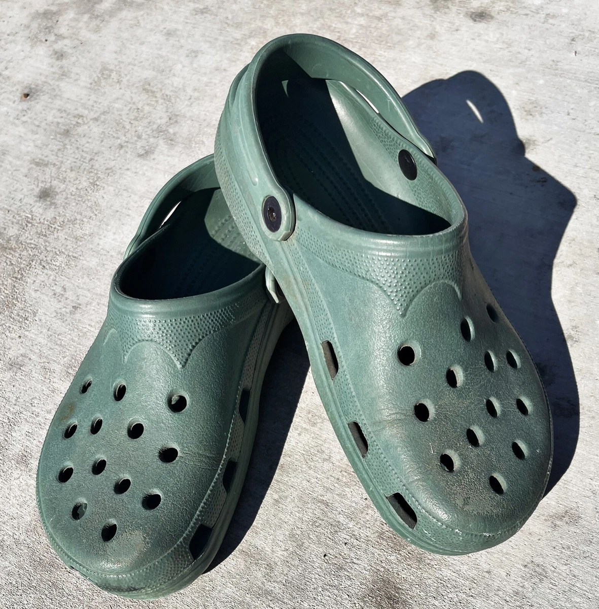 Dark green crocs sales