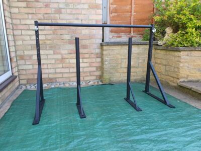 Wall mounted Pull up bar with eye bolt dip bars