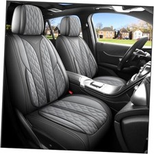 Luxury Black and Gray Universal Leather Seat Cover Full Set 5 DD-Black Gray