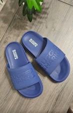 Rugged Shark Boys Blue Comfort Slide Sandals Little Kid Size 13