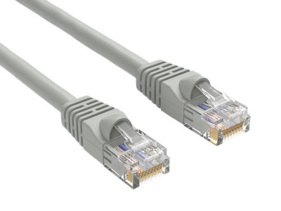 1ft Cat5e UTP Ethernet Network Patch Cable Snagless 24AWG Bare Copper, Gray