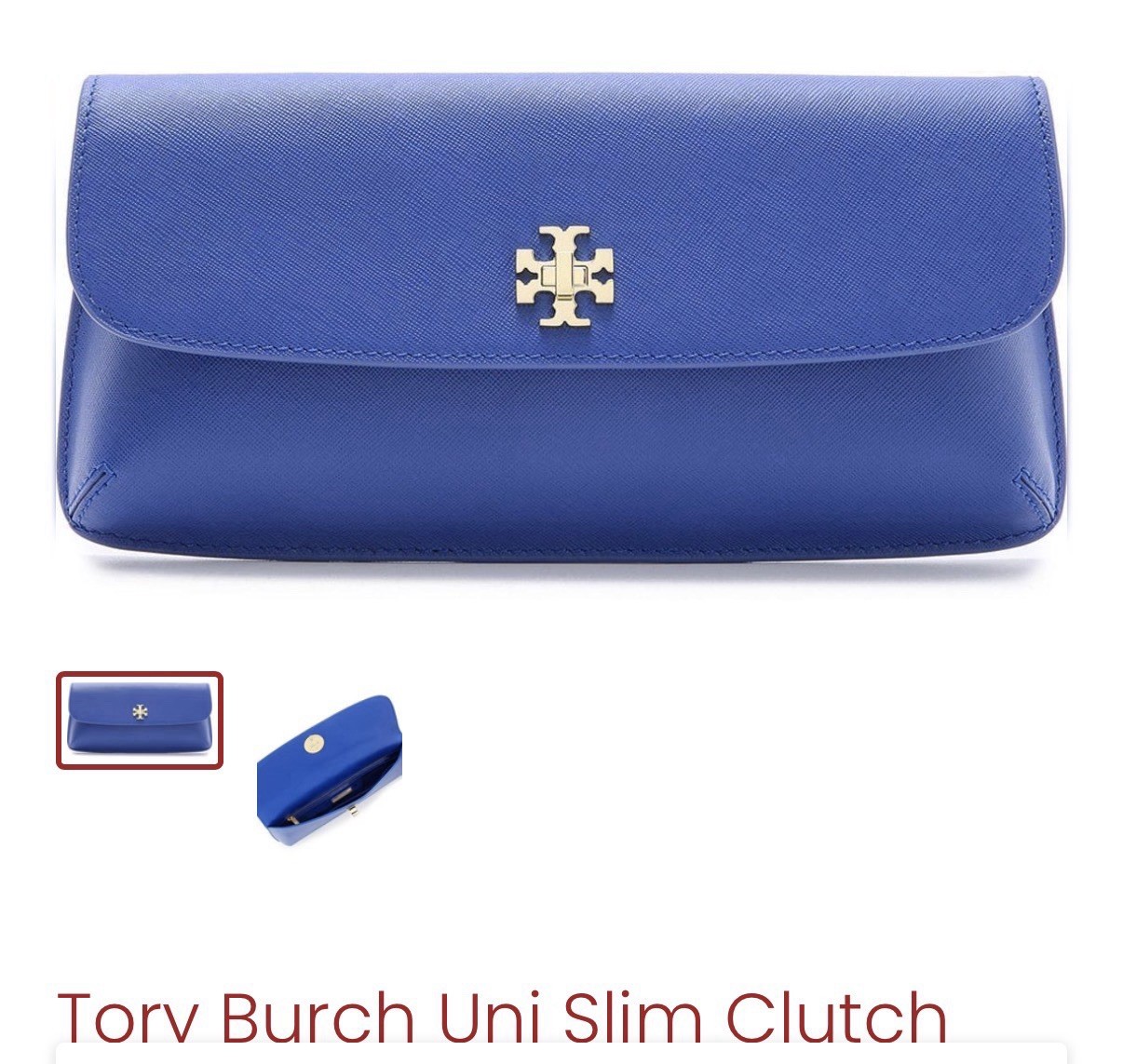 Tory Burch Jelly Blue Clutch Purse NEW